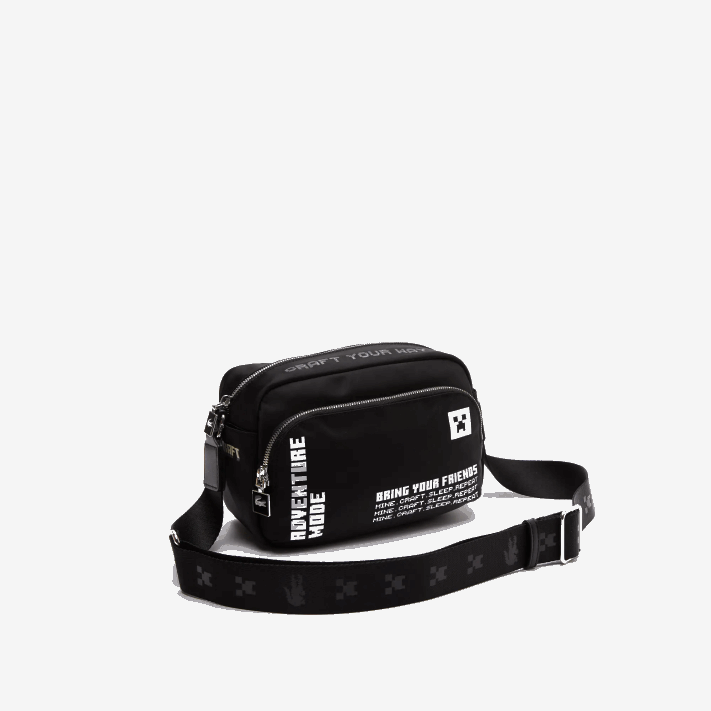 bolsa de ombro com estampa de nylon lacoste x minecraft mulheres minecraft noir blanc k00 88BL2838 - Image 4