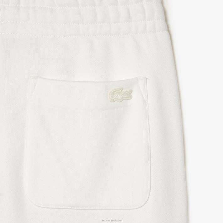calça esportiva de lã de algodão lacoste x goop mulheres branco 70v 88BL2665 - Image 4