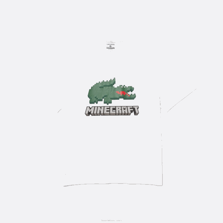 camiseta de algodão orgânico com estampa lacoste x minecraft mulheres branco 001 88BL880 - Image 4