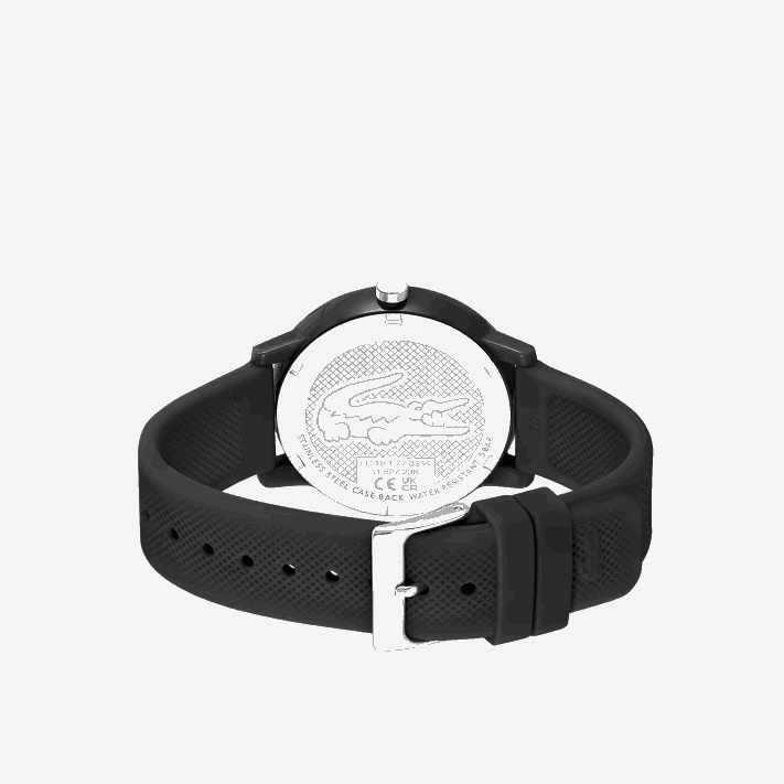 Lacoste 12.12 relógio de pulseira de silicone preto homens preto 000 88BL2191 - Image 4