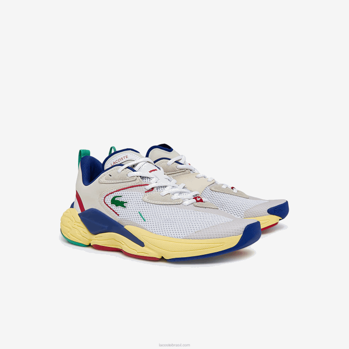 Lacoste aceshot têxtil e tênis sintético homens off white & blue 2q9 88BL1857 - Image 2