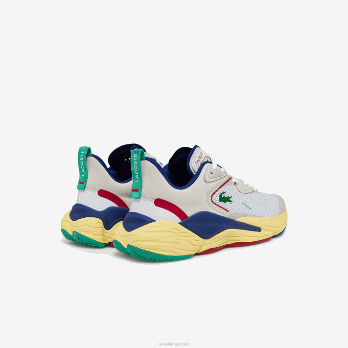 Lacoste aceshot têxtil e tênis sintético homens off white & blue 2q9 88BL1857 - Image 3