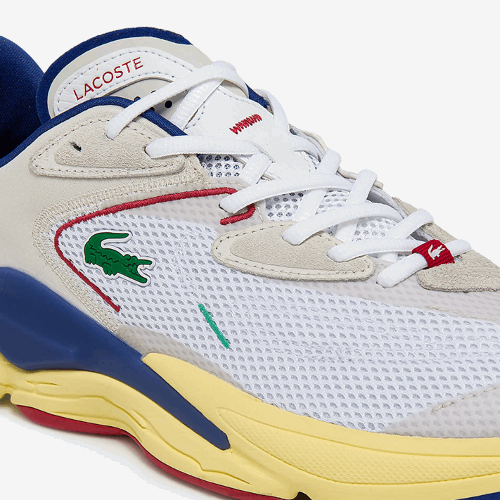 Lacoste aceshot têxtil e tênis sintético homens off white & blue 2q9 88BL1857 - Image 6