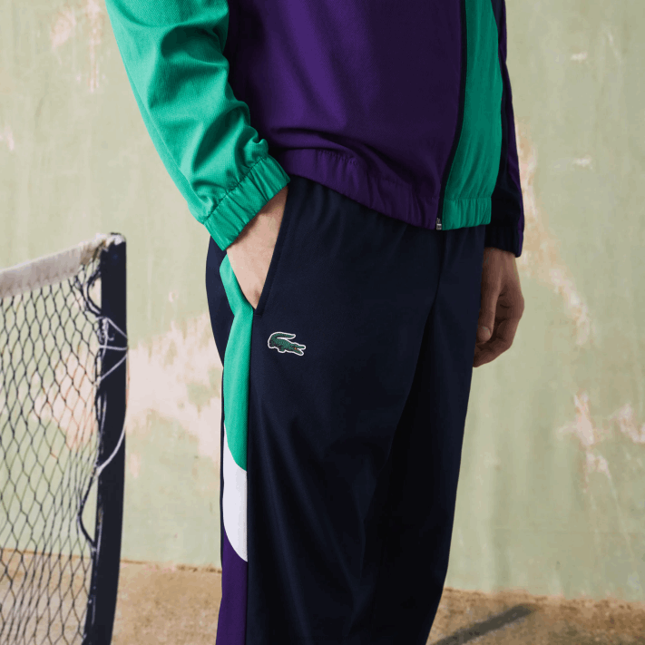 Lacoste agasalho de tênis esportivo com estampa de crocodilo homens azul marinho verde roxo branco xsb 88BL1145 - Image 11