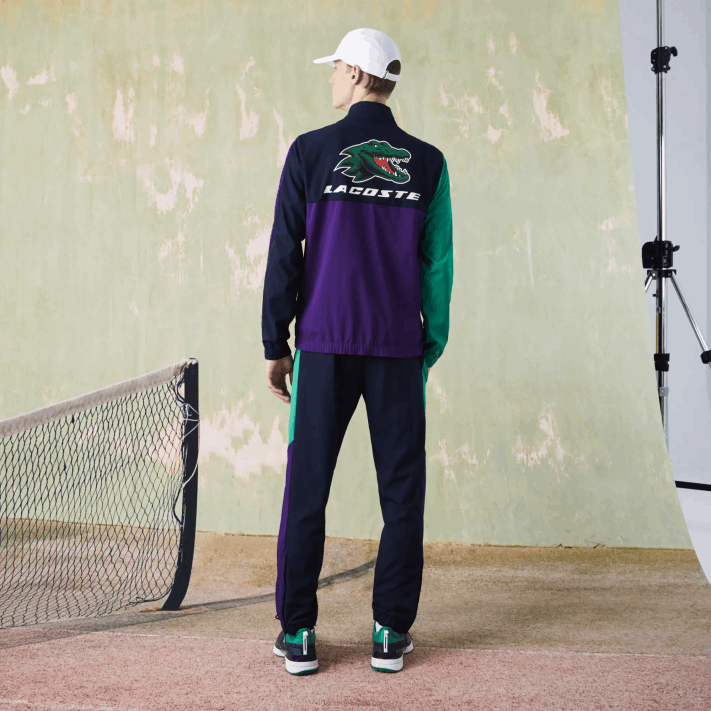 Lacoste agasalho de tênis esportivo com estampa de crocodilo homens azul marinho verde roxo branco xsb 88BL1145 - Image 4