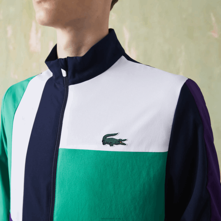 Lacoste agasalho de tênis esportivo com estampa de crocodilo homens azul marinho verde roxo branco xsb 88BL1145 - Image 5