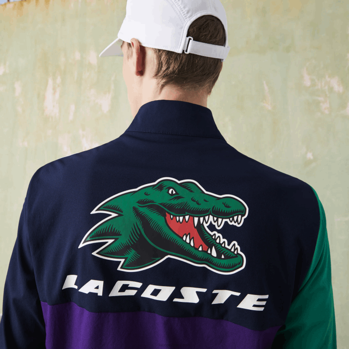 Lacoste agasalho de tênis esportivo com estampa de crocodilo homens azul marinho verde roxo branco xsb 88BL1145 - Image 9