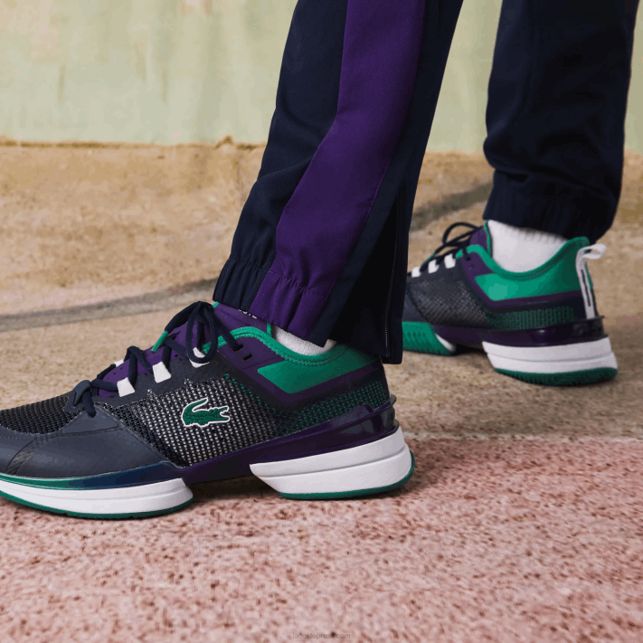 Lacoste agasalho de tênis esportivo com estampa de crocodilo homens azul marinho verde roxo branco xsb 88BL1145 - Image 10