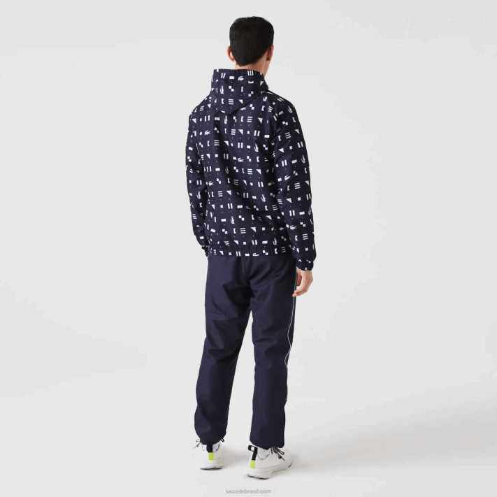 Lacoste agasalho de tênis esportivo homens branco azul marinho r20 88BL1194 - Image 3