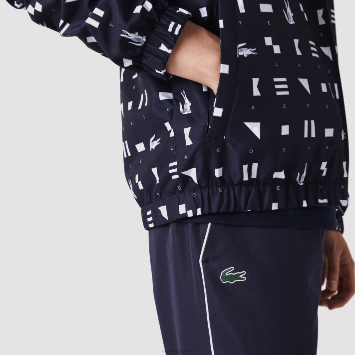 Lacoste agasalho de tênis esportivo homens branco azul marinho r20 88BL1194 - Image 8