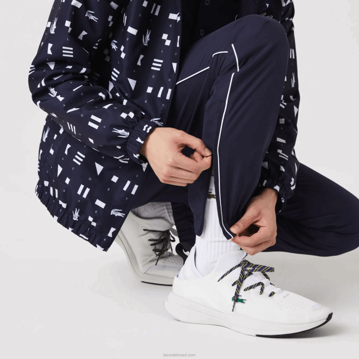 Lacoste agasalho de tênis esportivo homens branco azul marinho r20 88BL1194 - Image 9
