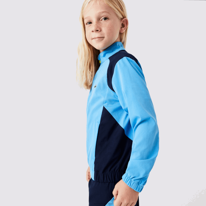Lacoste agasalho esportivo color block para tênis crianças azul marinho y25 88BL3186 - Image 2