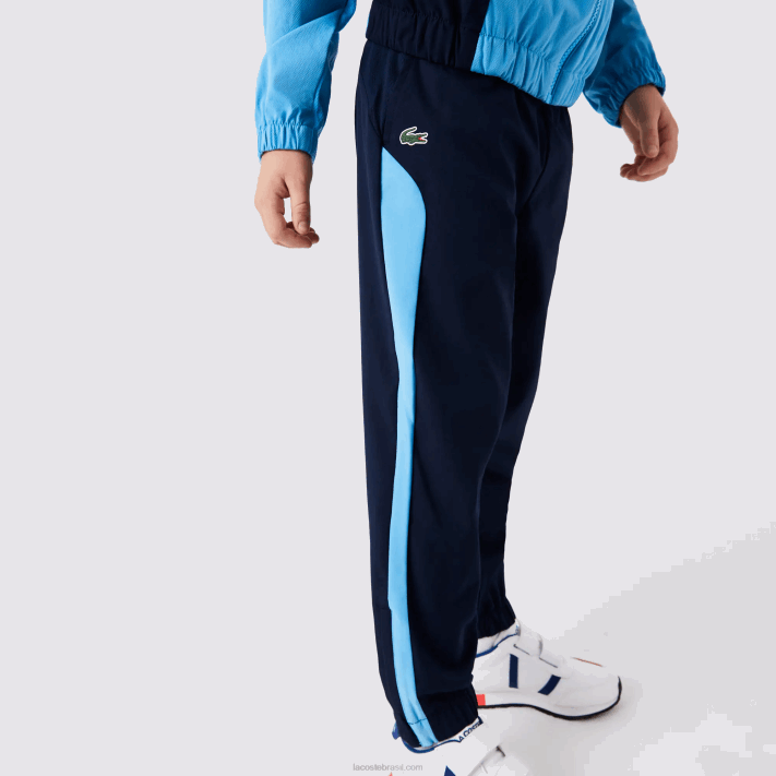 Lacoste agasalho esportivo color block para tênis crianças azul marinho y25 88BL3186 - Image 4