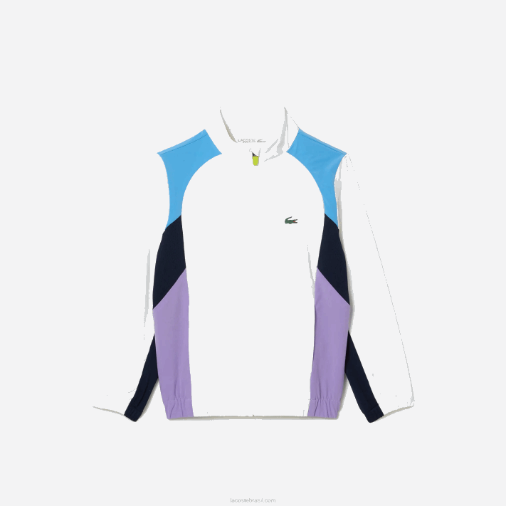 Lacoste agasalho esportivo color block para tênis crianças branco azul marinho roxo 6hu 88BL3185 - Image 6