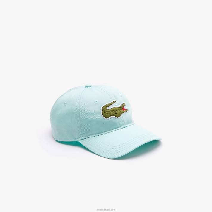 Lacoste alça contrastante e gorro oversized de algodão crocodilo homens turquesa nre 88BL2274 - Image 1