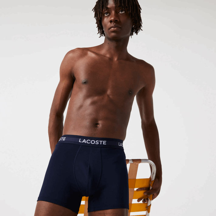 Lacoste baú de microfibra pacote com 3 homens azul marinho vc 88BL1463 - Image 2