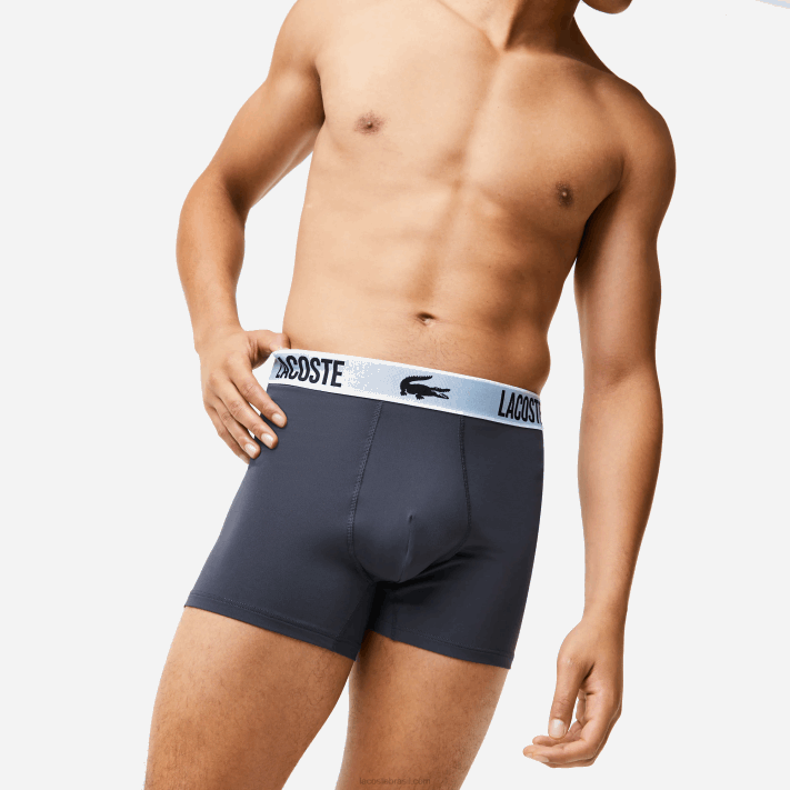 Lacoste baú em jersey de poliéster reciclado com 3 unidades homens preto cinza escuro branco shq 88BL1561 - Image 6
