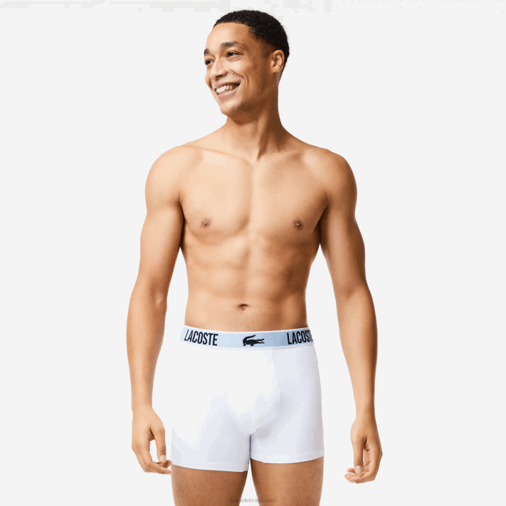 Lacoste baú em jersey de poliéster reciclado com 3 unidades homens preto cinza escuro branco shq 88BL1561 - Image 7
