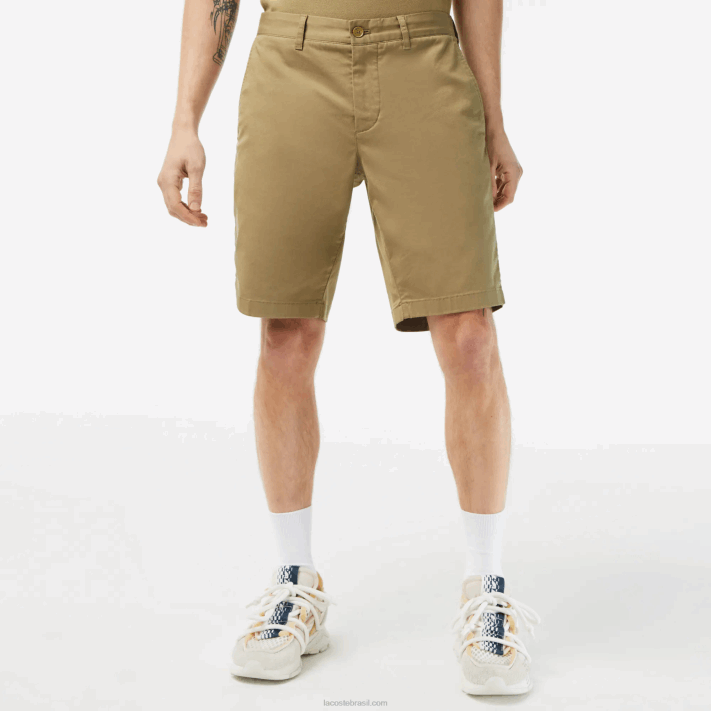 Lacoste bermuda de algodão stretch slim fit homens bege cb8 88BL431 - Image 2