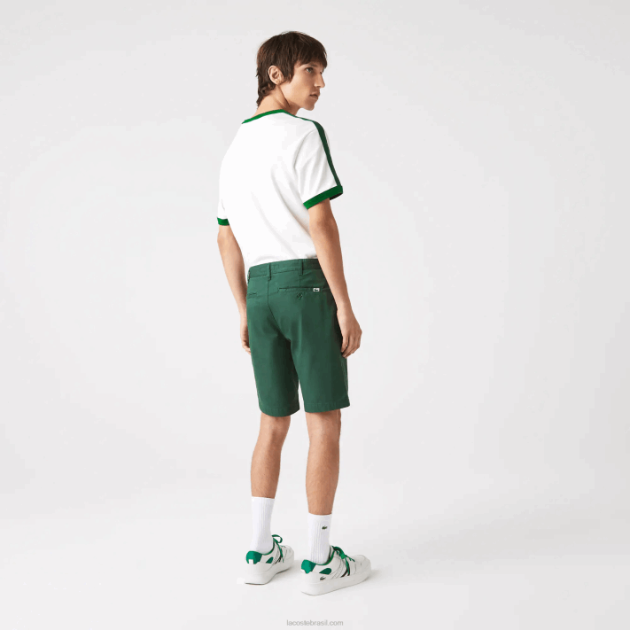 Lacoste bermuda de algodão stretch slim fit homens verde 5hx 88BL434 - Image 3