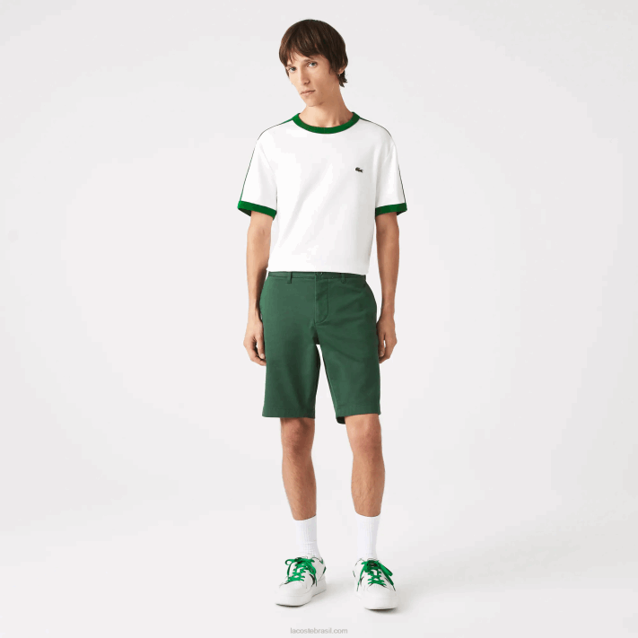 lacoste_bermuda_de_algodao_stretch_slim_fit_homens_verde_5hx_88bl434.png Lacoste bermuda de algodão stretch slim fit homens verde 5hx 88BL434 - Image 1
