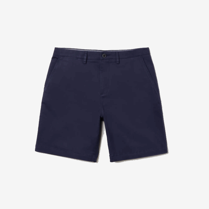 Lacoste bermuda de gabardine de algodão regular fit homens azul marinho 166 88BL1619 - Image 4