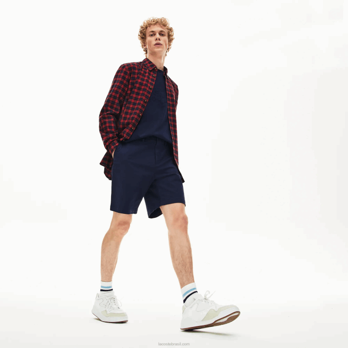 lacoste_bermuda_de_gabardine_de_algodao_regular_fit_homens_azul_marinho_166_88bl1619.png Lacoste bermuda de gabardine de algodão regular fit homens azul marinho 166 88BL1619 - Image 1