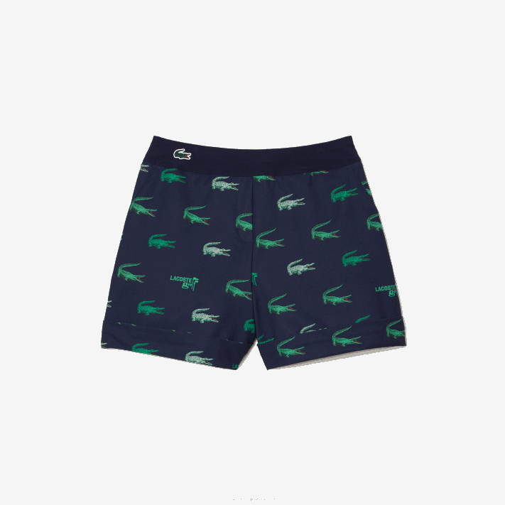 Lacoste bermuda estampada leve de golfe mulheres azul marinho 166 88BL2447 - Image 4