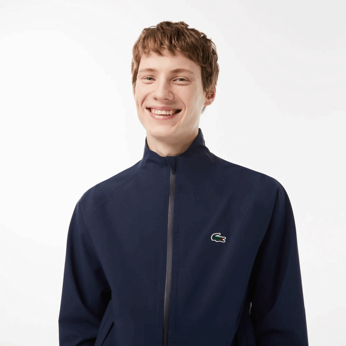 Lacoste blusão de golfe impermeável com fecho de correr homens azul marinho 423 88BL394 - Image 2
