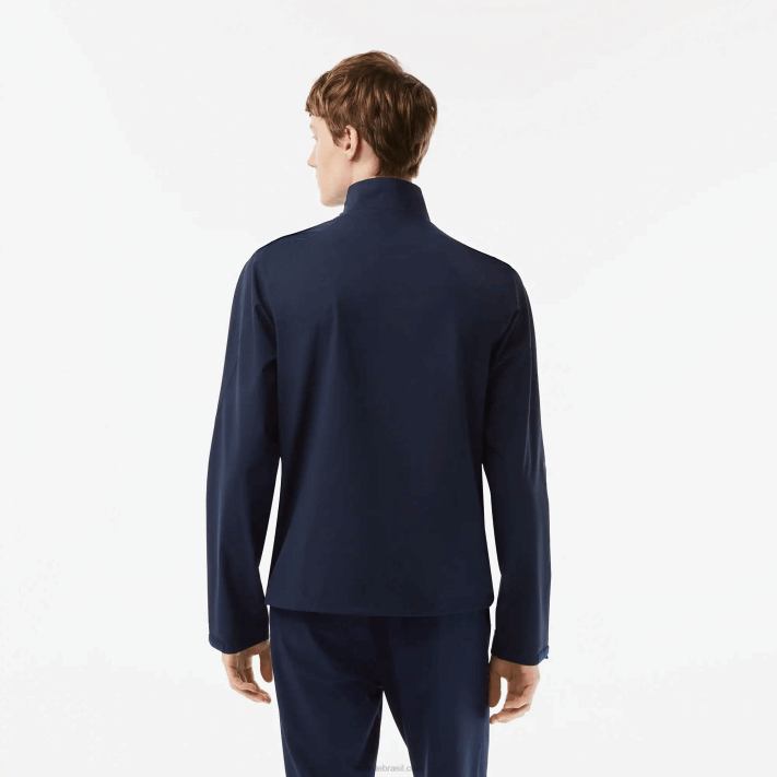 Lacoste blusão de golfe impermeável com fecho de correr homens azul marinho 423 88BL394 - Image 3