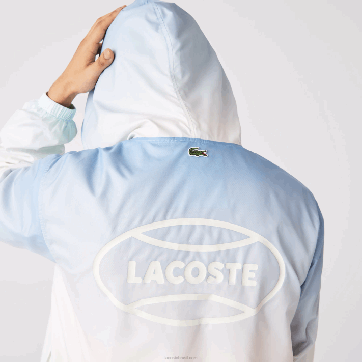 Lacoste blusão pulôver leve ao vivo homens azul turquesa branco 3ux 88BL1280 - Image 3