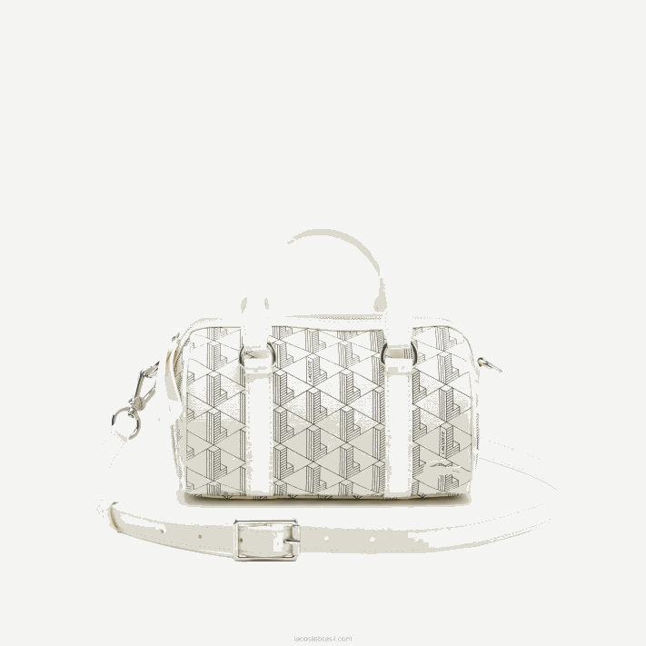 Lacoste bolsa boston com estampa de monograma mulheres farine sinople f89 88BL2878 - Image 3