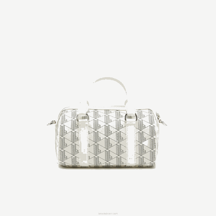 Lacoste bolsa boston com estampa de monograma mulheres farine sinople f89 88BL2878 - Image 4