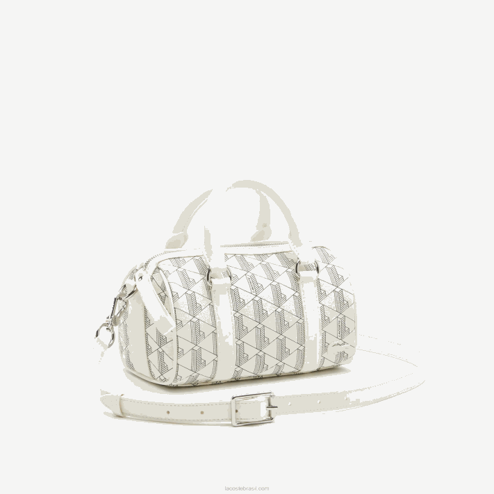 Lacoste bolsa boston com estampa de monograma mulheres farine sinople f89 88BL2878 - Image 5