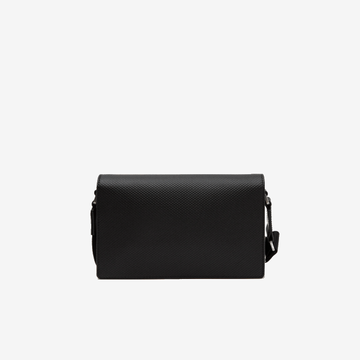 Lacoste Bolsa com aba de couro de bezerro chantaco homens preto 000 88BL1970 - Image 2