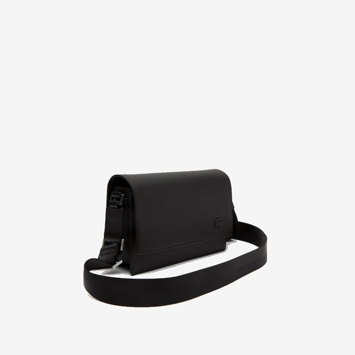 Lacoste Bolsa com aba de couro de bezerro chantaco homens preto 000 88BL1970 - Image 3