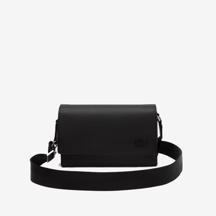 Lacoste Bolsa com aba de couro de bezerro chantaco homens preto 000 88BL1970 - Image 1
