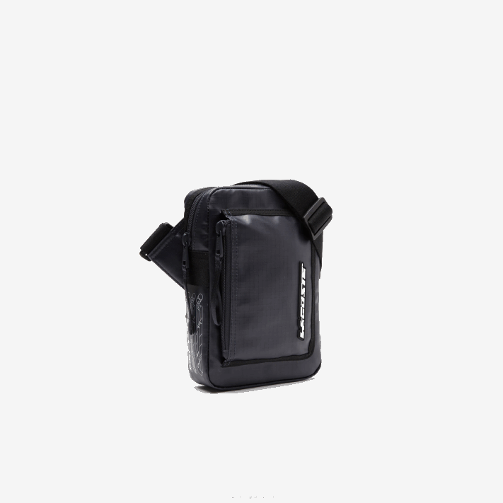 Lacoste bolsa com detalhe em contraste com zíper homens azul nuit noir m20 88BL1963 - Image 3