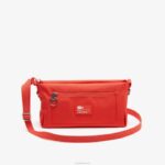 Lacoste bolsa com zíper de fibra reciclada mulheres pastel l35 88BL1966