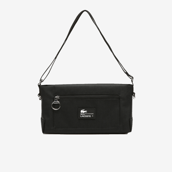 Lacoste bolsa com zíper de fibra reciclada mulheres patch noir l51 88BL1968 - Image 2