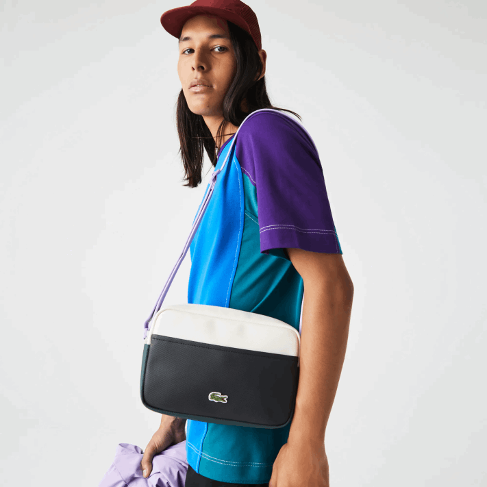 Lacoste bolsa crossover color block homens noir laponie plumagem cyna l19 88BL2110 - Image 2