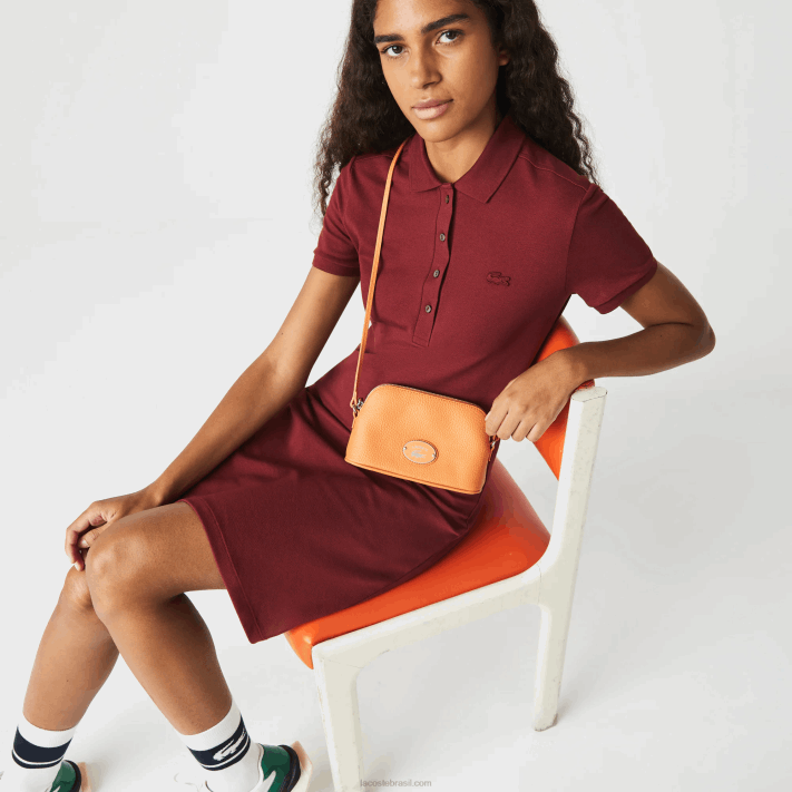 Lacoste bolsa crossover cúpula de couro granulado mulheres poterie k20 88BL2865 - Image 1