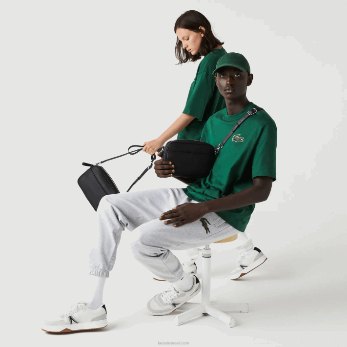 Lacoste bolsa cruzada com zíper de bolso plano mulheres preto 000 88BL2868 - Image 2