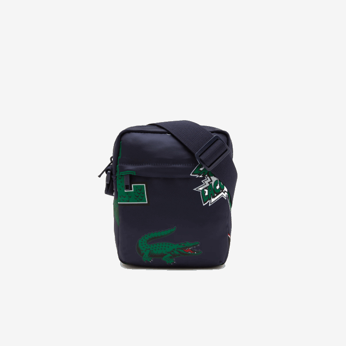 Lacoste bolsa de câmera vertical com estampa de quadrinhos homens fuzileiro naval 166 crocodilo l25 88BL2092 - Image 2