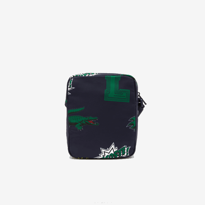 Lacoste bolsa de câmera vertical com estampa de quadrinhos homens fuzileiro naval 166 crocodilo l25 88BL2092 - Image 3