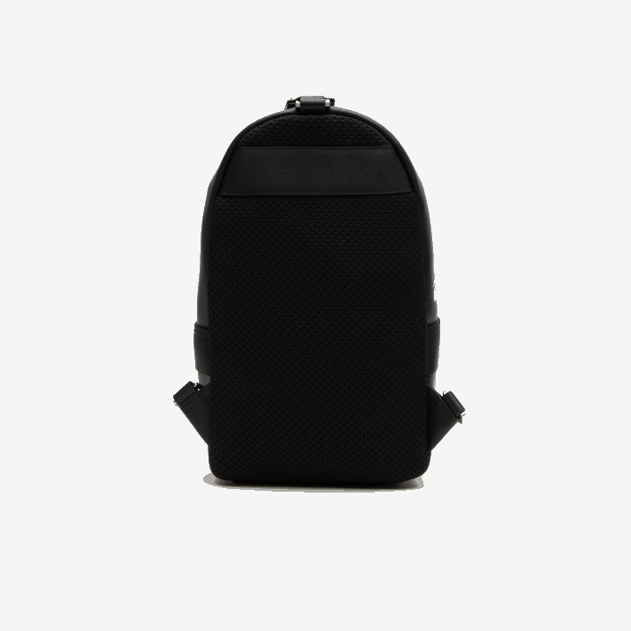 Lacoste bolsa de couro de bezerro compacta dividida homens preto 000 88BL2002 - Image 2