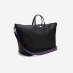 Lacoste bolsa de fim de semana com alça de ombro contrastante mulheres noir samui k48 88BL2823 - Image 2