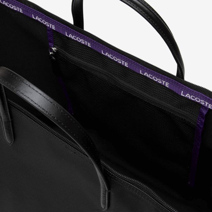 Lacoste bolsa de fim de semana com alça de ombro contrastante mulheres noir samui k48 88BL2823 - Image 3