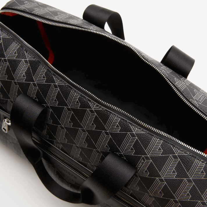 Lacoste bolsa de fim de semana com estampa de monograma the blend homens monograma noir gris h45 88BL1940 - Image 4