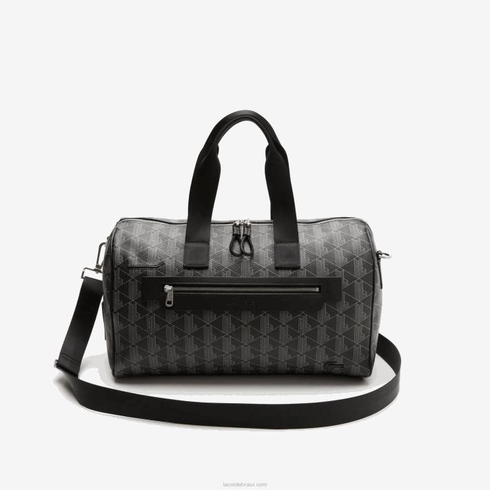 Lacoste bolsa de fim de semana com estampa de monograma the blend homens monograma noir gris h45 88BL1940 - Image 1
